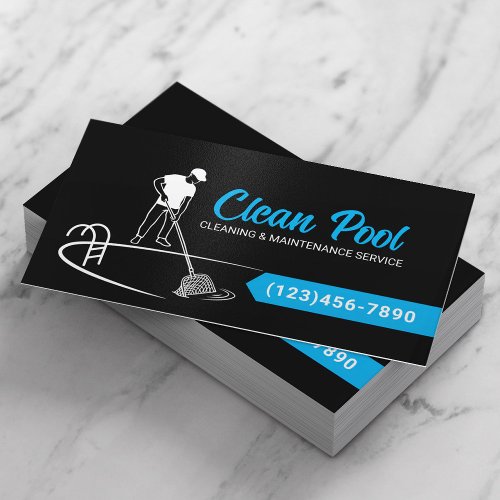 Pool Cleaning  Maintenance Service Business Card