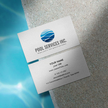 Pool Cleaning Repairing Services Logo Professional Business Card by Citronellapaper at Zazzle
