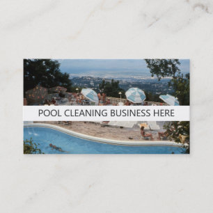 Pool Cleaning Retro Inspired Business Card