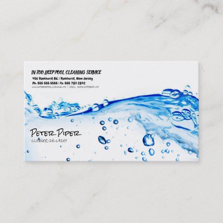 Pool Cleaning Service Business Card