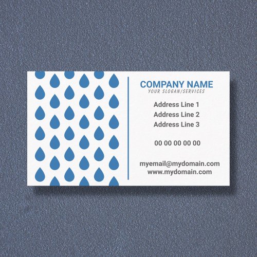 Pool Cleaning Service Business Card  water drop