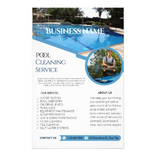 Pool Cleaning Service Business flyers