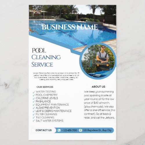 Pool Cleaning Service Business flyers