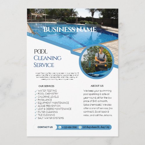 Pool Cleaning Service Business flyers Invitation