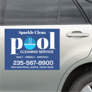 Pool Cleaning Service Car Magnet