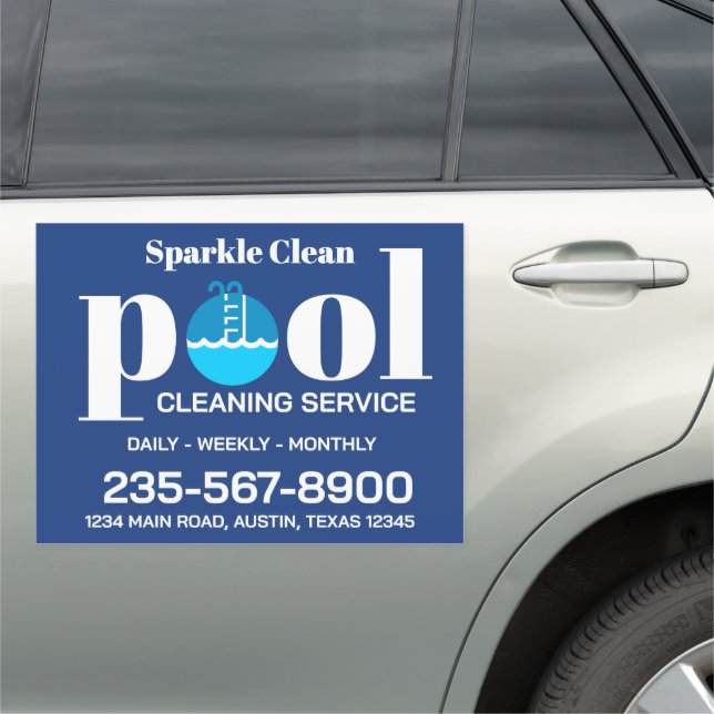 Pool Cleaning Service Car Magnet (In Situ)