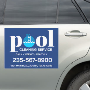 Pool Cleaning Service Car Magnet