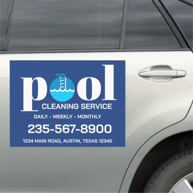 Pool Cleaning Service Car Magnet (In Situ)