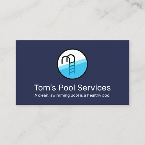 Pool Cleaning Service Logo  Business Card