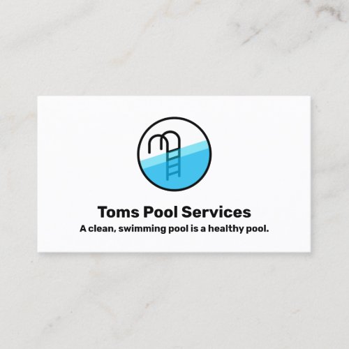 Pool Cleaning Service Logo  Business Card