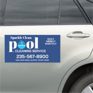Pool Cleaning Service Vehicle Branding Car Magnet