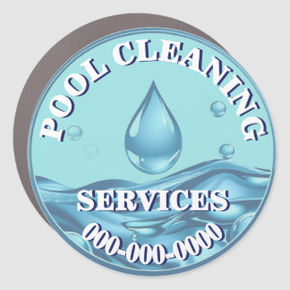 Pool cleaning water droplet blue DIY business Car Magnet