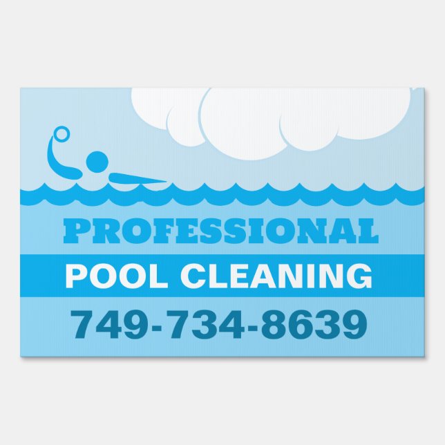 Pool Cleaning Yard Sign (Front)