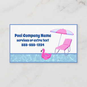 Pool Company Water and Floatie Business Card