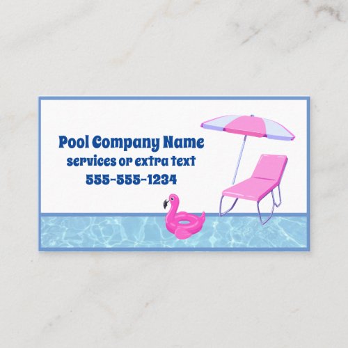 Pool Company Water and Floatie Business Card