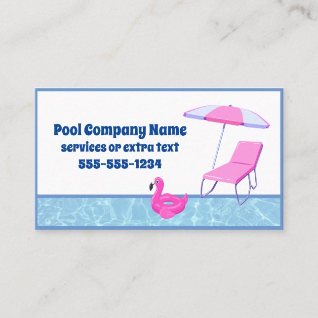 Pool Company Water and Floatie Business Card (Front)