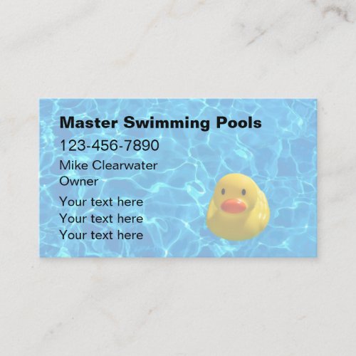 Pool Contactor Pool Water Theme Business Card
