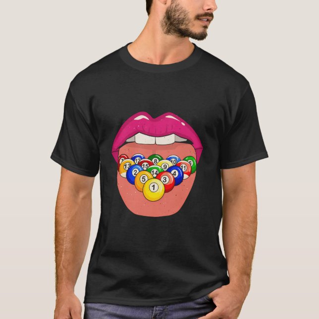 Pool Cool - Cue 8-Ball Billard Billiard T-Shirt (Front)