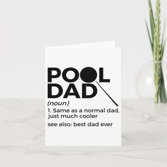 Pool Dad Definition Funny Billiards Best Dad Ever  Card (Front)