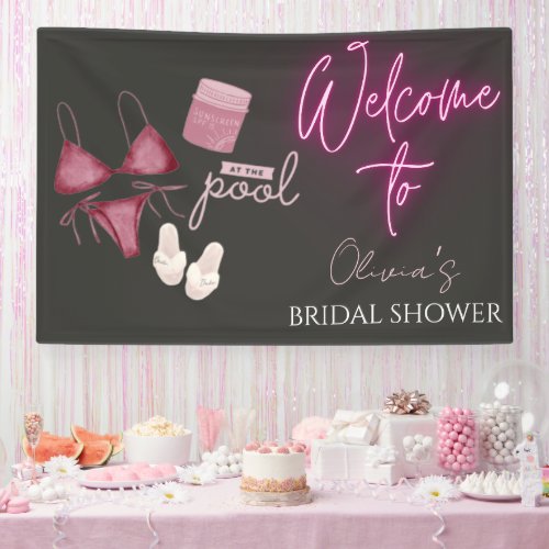 Pool day bridal shower welcome sign