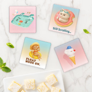 Pool Day Coaster Set