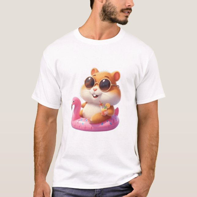 Pool Day Hamster – Cool Summer TinyFur Tee (Front)