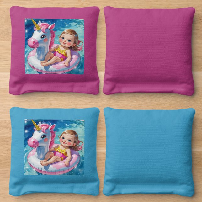 Pool Days Cornhole Bags (Wood)