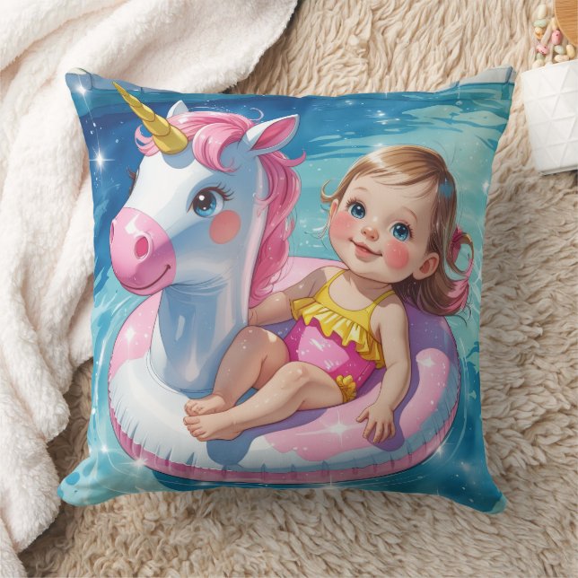 Pool Days Throw Pillow (Blanket)