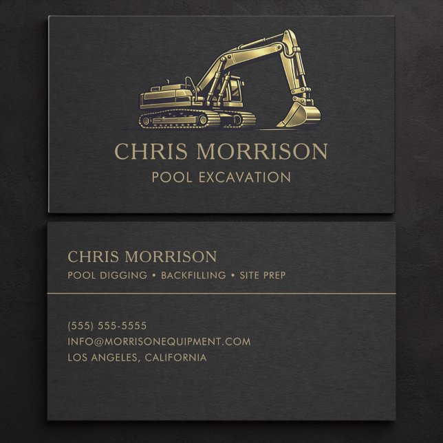 Pool Excavation Excavator Professional Business Card (Creator Uploaded)
