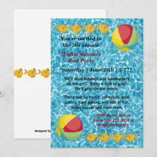 Pool Fish Ball - Pool Party Invitation