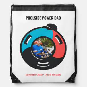 Pool Float Weight Plate Custom Photo Summer Vibes Drawstring Bag