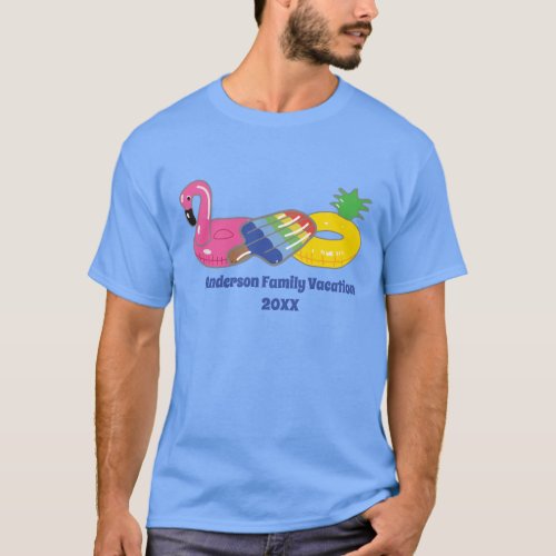 Pool Floats Beach Vacation Personalized Graphic T_Shirt