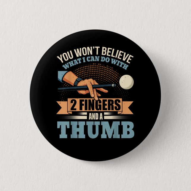 Pool Funny Billiards Button (Front)