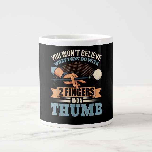 Pool Funny Billiards Giant Coffee Mug (Front)