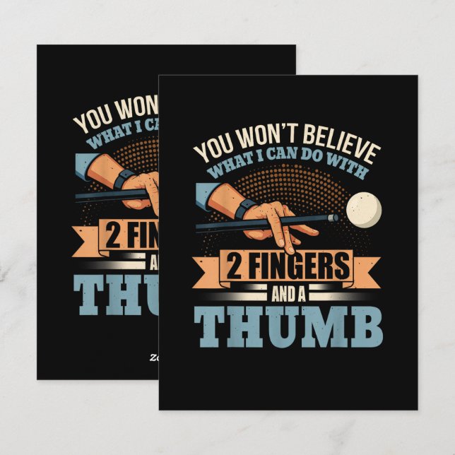 Pool Funny Billiards Holiday Card (Front/Back)