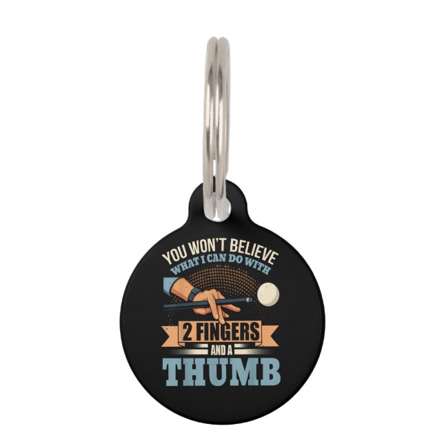Pool Funny Billiards Pet ID Tag (Front)