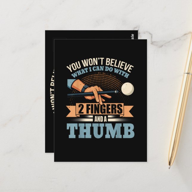 Pool Funny Billiards Postcard (Front/Back In Situ)
