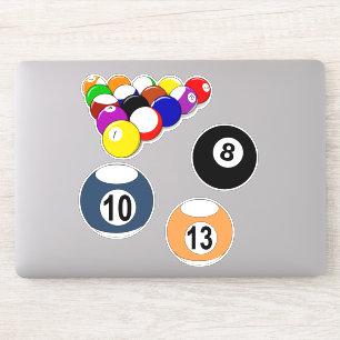 Pool Game Billiards Balls Cartoon Clipart Sticker