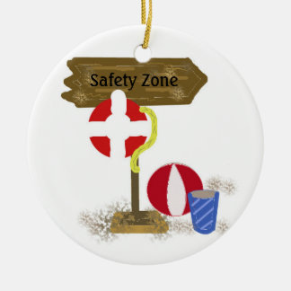 Pool Guard Safety Zone Ceramic Ornament