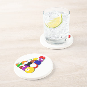 Pool Hall Balls Rack Em Sports Leisure Billiards Drink Coaster