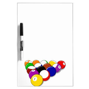 Pool Hall Balls Rack Em Sports Leisure Billiards Dry-Erase Board