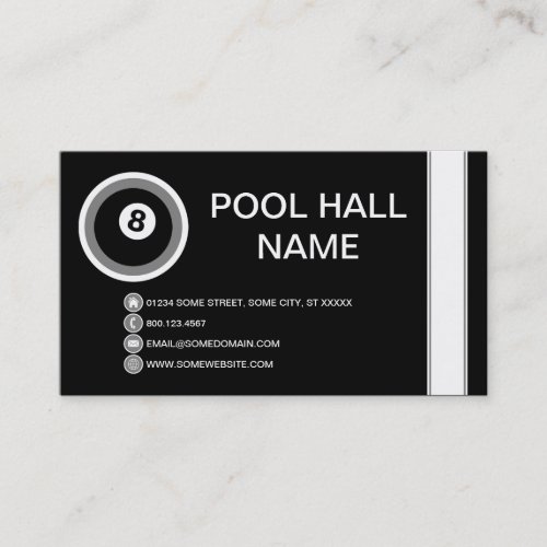 POOL HALL bubble Business Card