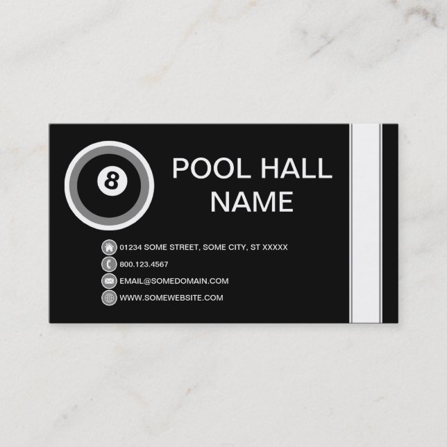 POOL HALL bubble Business Card (Front)