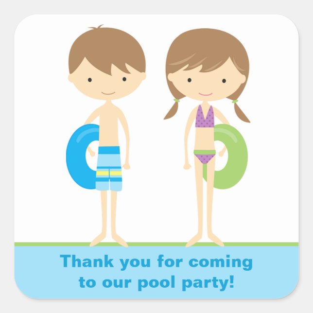Pool Kids Party Stickers (Front)