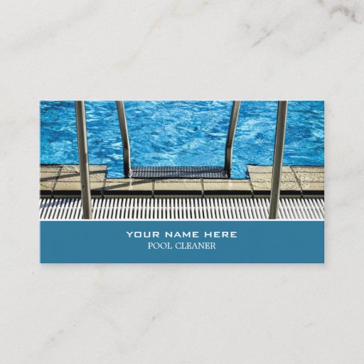 Customizable Pool Ladder, Swimming Pool Cleaning Service Business Card