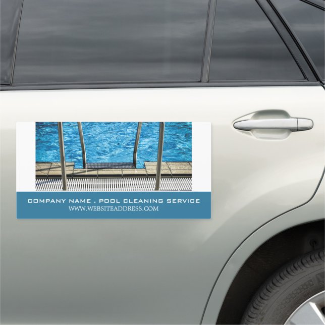 Pool Ladder, Swimming Pool Cleaning Service Car Magnet (In Situ)