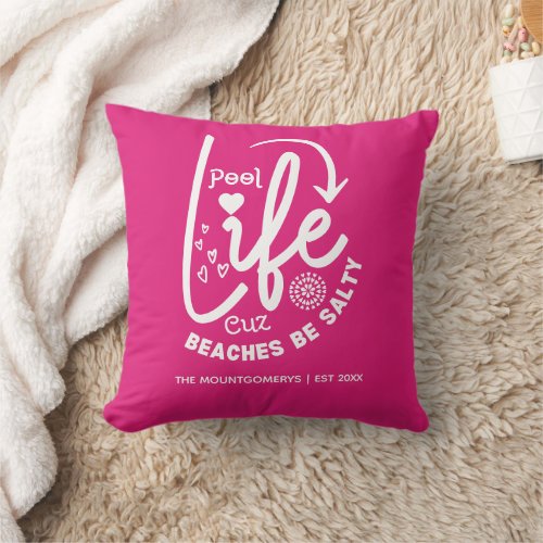 Pool Life is Better Outdoor Throw Pillow