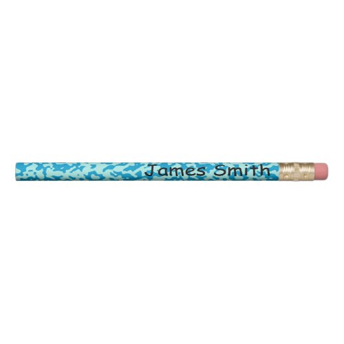 Pool Light Blue Camouflage Name Pencil
