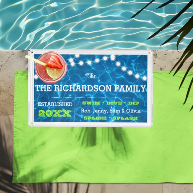Pool Lights Personalized Acrylic Tray (Creator Uploaded)