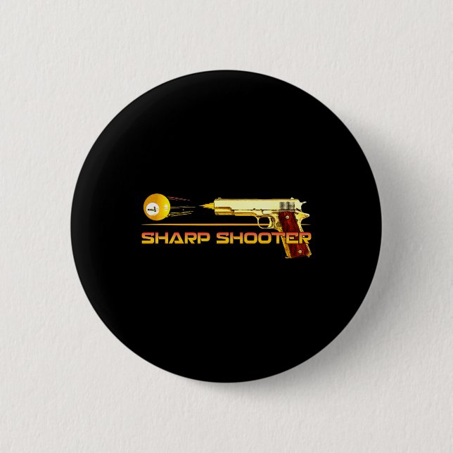 Pool Ll Sharp Shooter Billiards Gun Yellow  Button (Front)